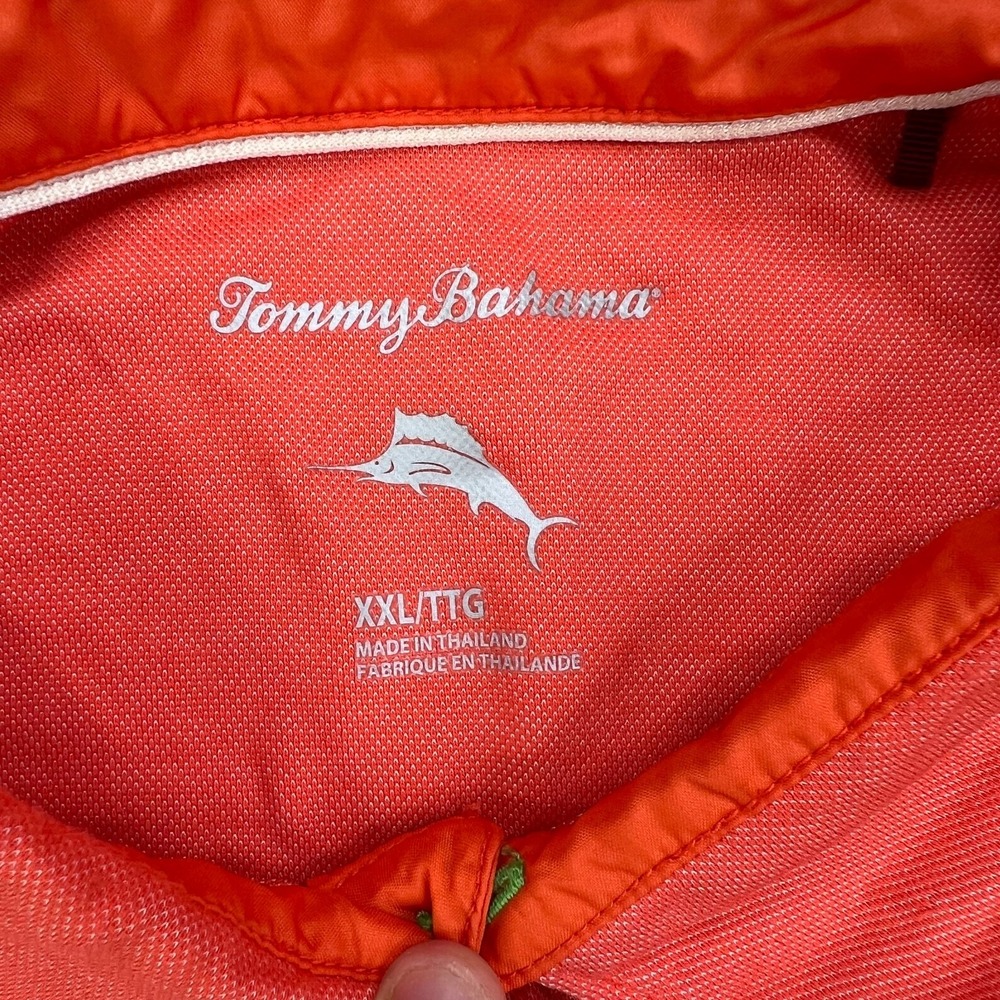 Tommy Bahama Polo Shirt Mens‎ 2XL Orange Double Eagle Spectator Performance - Picture 7 of 12